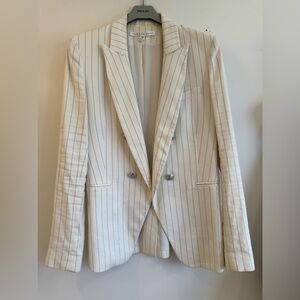 Veronica Beard Cream and Blue Striped Blazer size 8